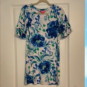 Lilly Pulitzer XXS Floral Ruffle Sleeve Dress